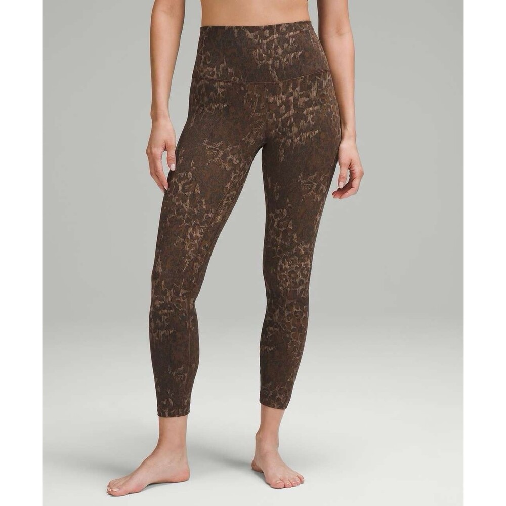 Lululemon Align High-Rise Lined Pant 25" True Leopard Max Brown Size 4 W5DMSS - Picture 5 of 7